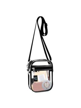 Fibrdoo Clear Crossbody Purse Bag, Clear Bag Stadium Approved with Front Pocket